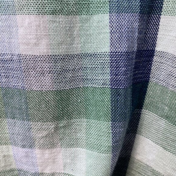 Tommy Bahama Mens Plaid Shirt XXL Cotton Short Sleeve Green Blue Button up - Picture 10 of 14